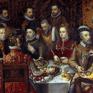 The banquet of the monarchs of the house of Austria Detail depicting Charles V (Charles V