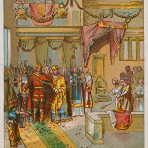 The Baptism of King Clovis (chromolitho)