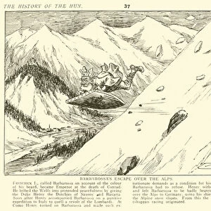 Barbarossas Escape over the Alps (engraving)