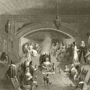 The Barons Hall at Christmas (engraving)