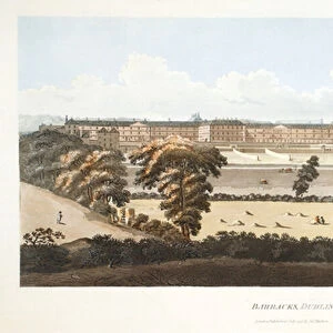 Barracks, Dublin (hand-coloured engraving)