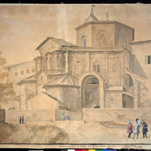 Basilica di San Vitale, Ravenna (pen & ink with w / c on paper)
