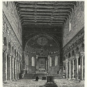 Basilique de San Apollinare in Classe, a Ravenne, architecture du sixieme siecle (engraving)