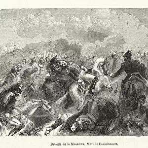 Bataille de la Moskowa, Mort de Caulaincourt (engraving)