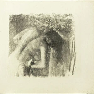 After the Bath (large version), 1891-92 (lithograph, transfer, and crayon in black on ivory wove paper)