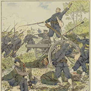 Batterie russe enlevee a la baionnette par l infanterie japonaise (colour litho)