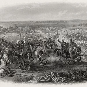 Battle of Aliwal, India, 28th January 1846, engraved by J. J. Crew (engraving)