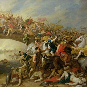 The Battle between the Amazons and the Greeks (oil on panel)