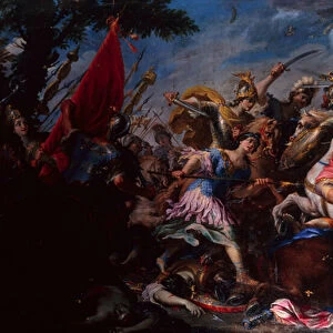 The Battle of the Amazons (oil on canvas)