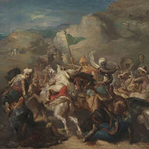 Battle of Arab Horsemen Around a Standard (Bataille de cavaliers Arabes autour d