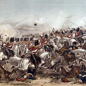 Battle of Balaclava. Brilliant charge of the Scots Greys, 25th October 1854
