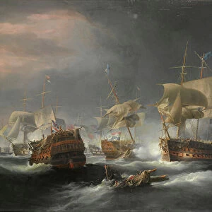The Battle of Camperdown: Dutch Ships Escaping, 11th October 1797 (oil on canvas)