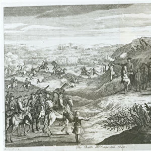 The Battle of Edgehill, 23rd October 1642 (engraving) (b / w photo)