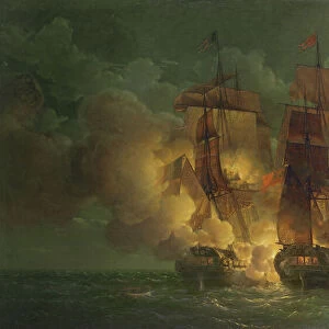 Battle Between the French Frigate Arethuse and the English Frigate Amelia
