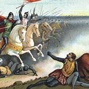 Battle of Hastings, 14 October 1066 (chromolitho)