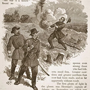 Battle of Kenesaw Mountain - Death of General Polk, from a book pub. 1896 (engraving)