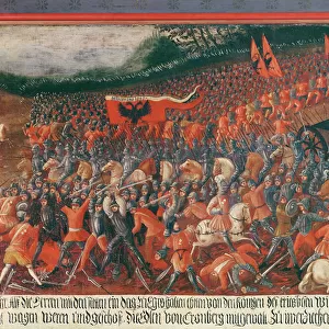 Battle of Kronenberg, Germany in c. 1388 (oil on canvas)