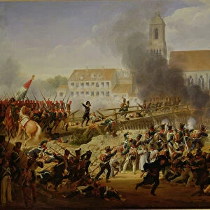 The Battle of Landschut, 21st April 1809 (oil on canvas)