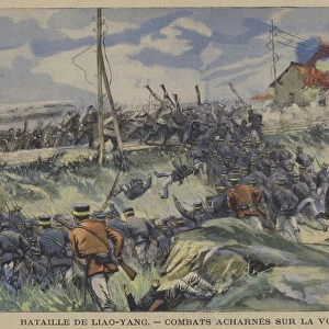 Battle of Liaoyang, Russo-Japanese War (colour litho)
