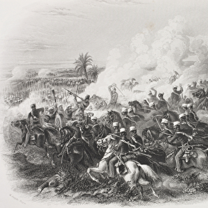 The Battle of Moodkee, 1845, engraved by C. H. Jeens, from Gallery of Historical Portraits