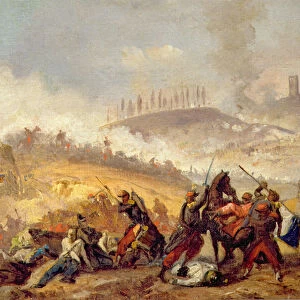 The Battle of Solferino (oil on canvas)