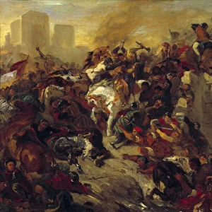 The Battle of Taillebourg won by Saint Louis on 21 July 1242