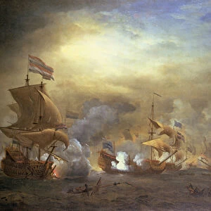 The Battle of the Texel, Kijkduin, 1673 (oil on canvas)