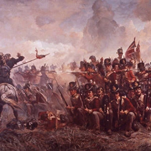 The Battle of Waterloo (colour litho)