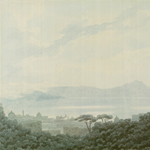 The Bay of Naples from Capodimonte, Italy, c. 1790 (w / c over pencil on paper)