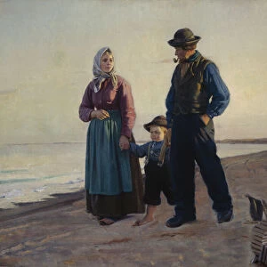 At the beach, 1877 (oil on canvas)