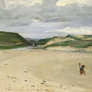 The Beach at Ambleteuse, 1869 (oil on canvas)
