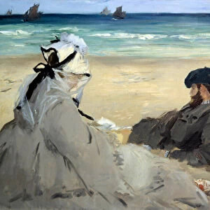 On the beach Representation of Suzanne Manet, wife of the artist