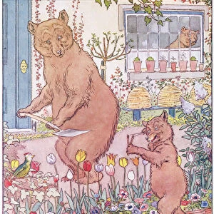 The three bears, who lived together in a house in the woods (colour litho)