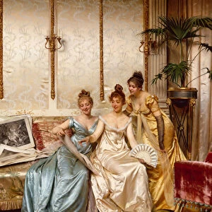 Three Beautiful Connoisseurs (oil on canvas)
