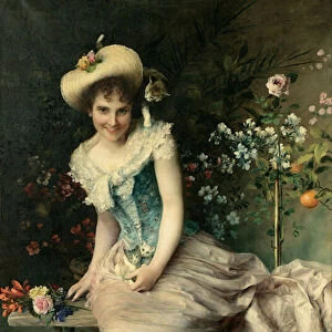 Beauty on a garden bench, 1897 (oil on canvas)
