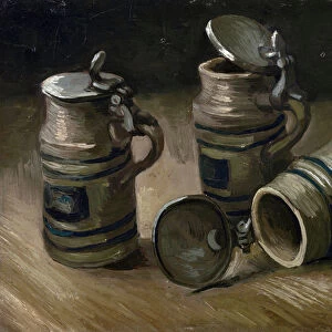Beer Tankards, 1885 (oil on canvas)