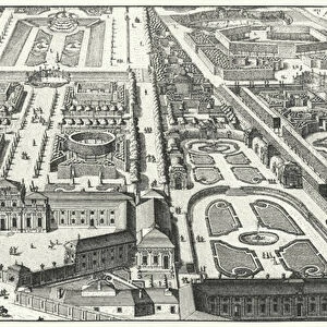Belvedere, a building complex in Vienna built as a summer residence for Prince Eugene of Savoy (engraving)