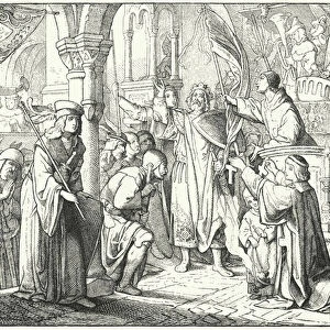 Bernard of Clairvaux preaching the Second Crusade in Speyer, Germany, 1146 (engraving)