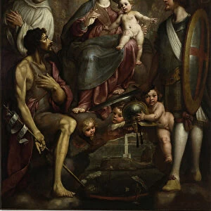 Bernardo Castello and Saints George and Battista intercede with Our Lady for the city of Genoa