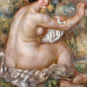 Big naked sitting. Painting by Pierre Auguste RENOIR (1841-1919), 1912 Oil on canvas
