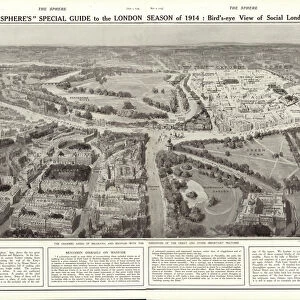 Bird s-eye view of Social London, 1914 (litho)