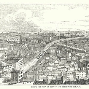Birds Eye View of London and Greenwich Railway (engraving)