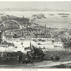 Birds eye view of Venice (engraving)