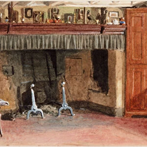 Birket Fosters Kitchen, Hambledon, 1863 (pencil & w / c on card)