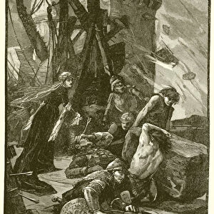 Black Agnes at the Siege of Dunbar Castle (engraving)