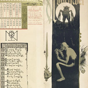 Black Magic, the month of November for a magic calendar published in Art Nouveau