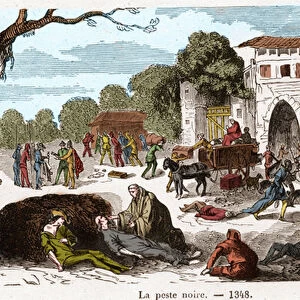 The Black Plague in 1348. Engraving in "Histoire De France En Cent Paintings by Paul
