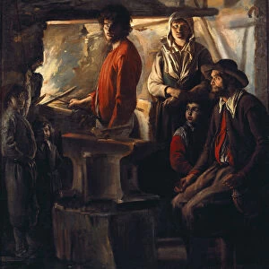 The blacksmith at his forge - oil on canvas, 1642-1643