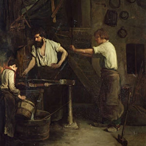 The Blacksmiths, Memory of Treport, 1857 (oil on canvas)