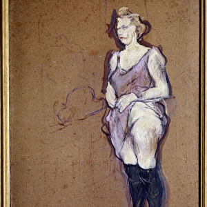 Blonde housewife Portrait of prostituee. Painting by Henri Toulouse Lautrec (1864-1901